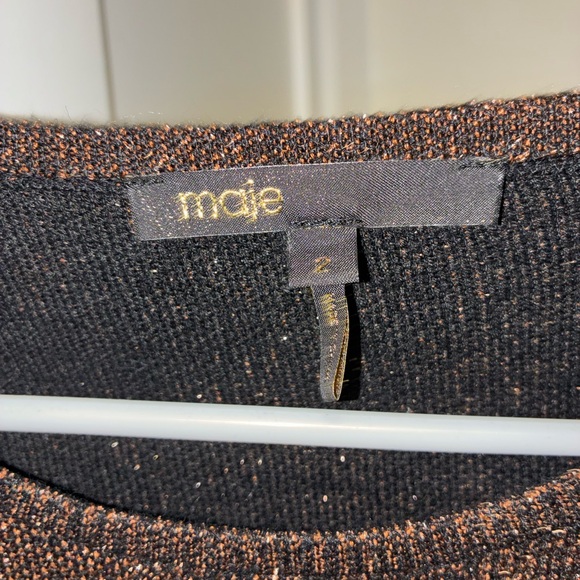 Maje Metallic Knit Sweater Dress Angora - Picture 6 of 7